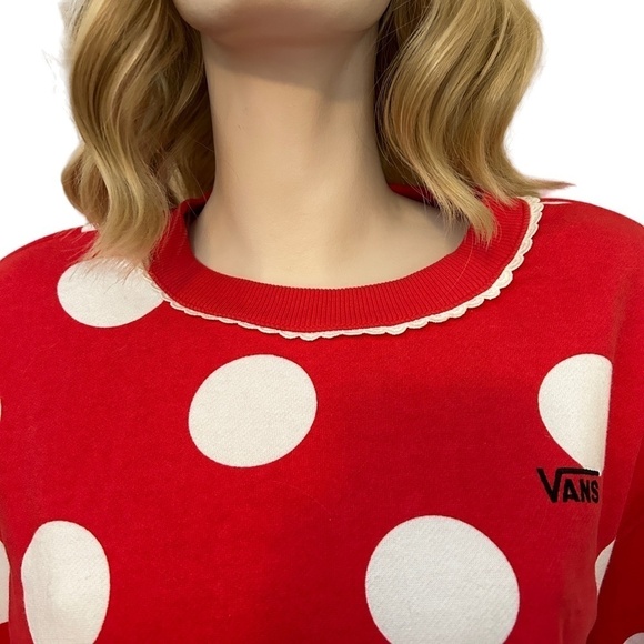 Vans Disney Mickey's 90th Birthday Mini Mouse Polkadot Fleece Sweatshirt S-M - Picture 9 of 16